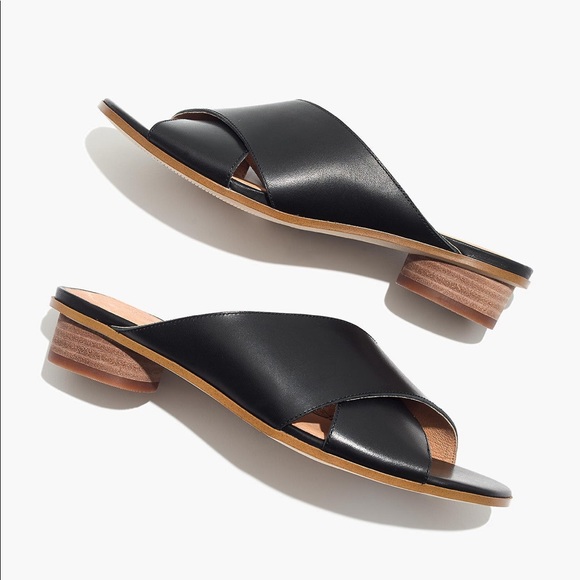 Madewell Shoes - Madewell The Ruthie Crisscross Mule Black Leather